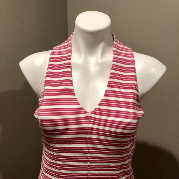 Lilly Pulitzer Dress Small Pink White Stripe Sleeveless Lined V Neck Back Zip - Picture 2 of 12